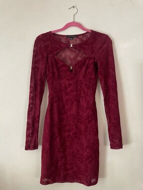 Mesh Cutout Mini Dress